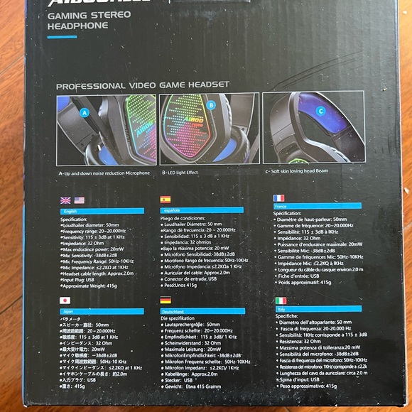 New New Sealed Gaming Headset with Mic Headset with Noise Canceling - Picture 6 of 8